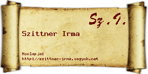 Szittner Irma névjegykártya