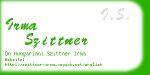 irma szittner business card